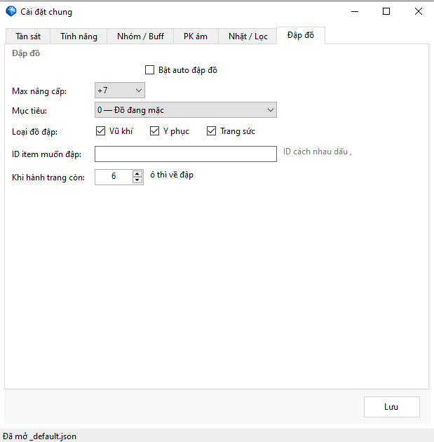 TOOL V2 (AUTO ĐẬP ĐỒ)